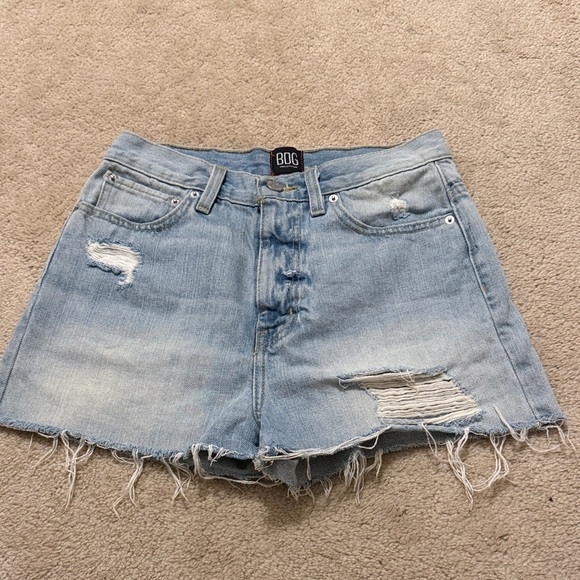 BDG Pants - BDG Girlfriend High Rise Light Blue Denim Shorts